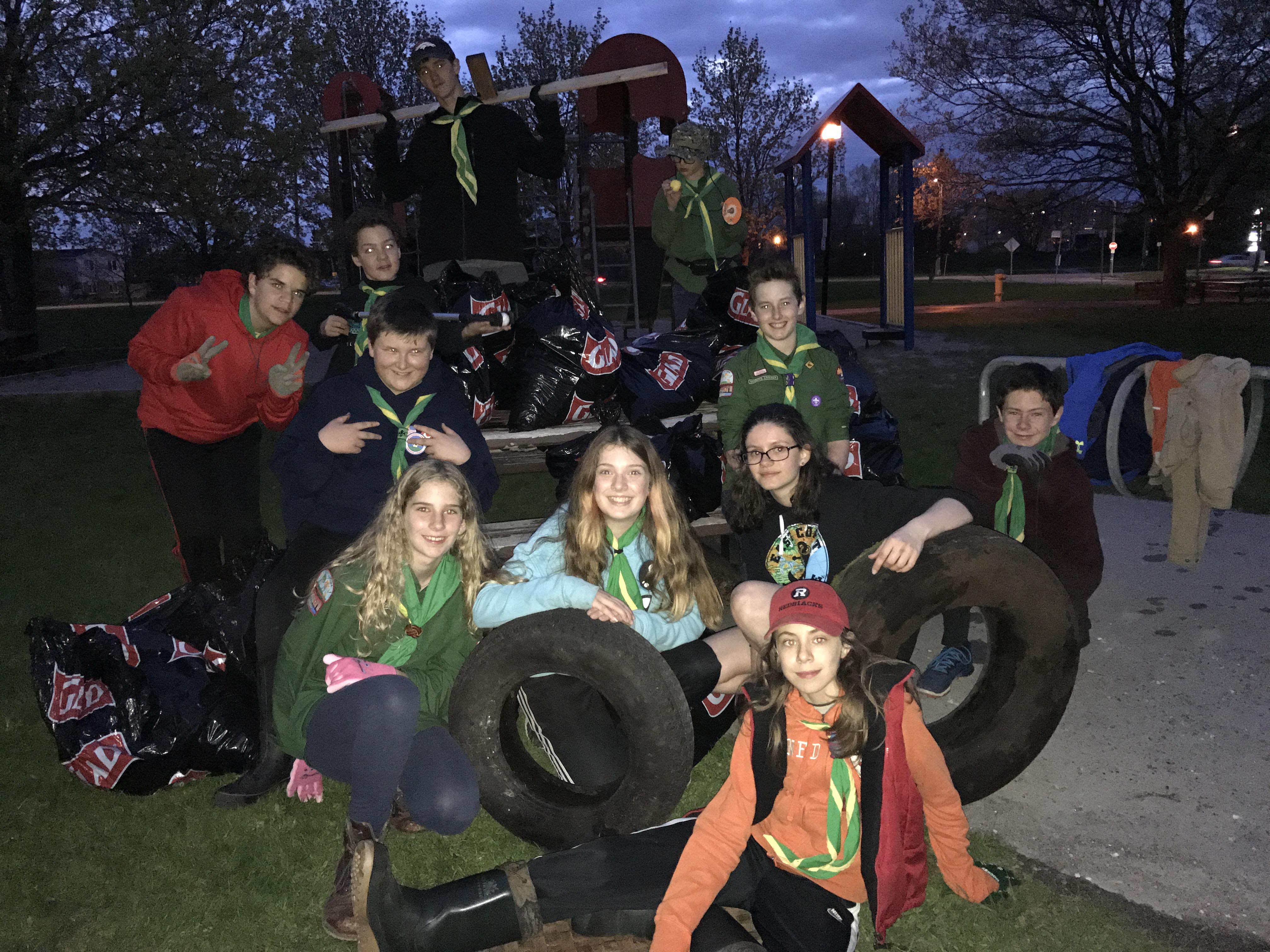 Two tyres and many bags collected - Great work guys